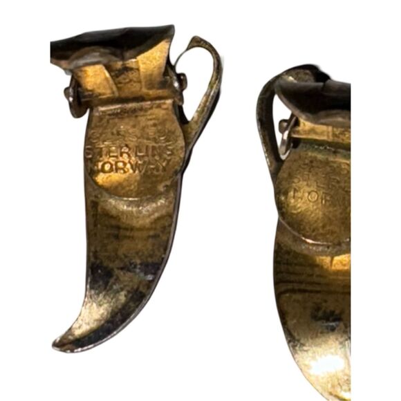 Aksel Holmsen Norway Vintage Red Guilloche Enamel Sterling Silver Vtg Earrings - Picture 8 of 10